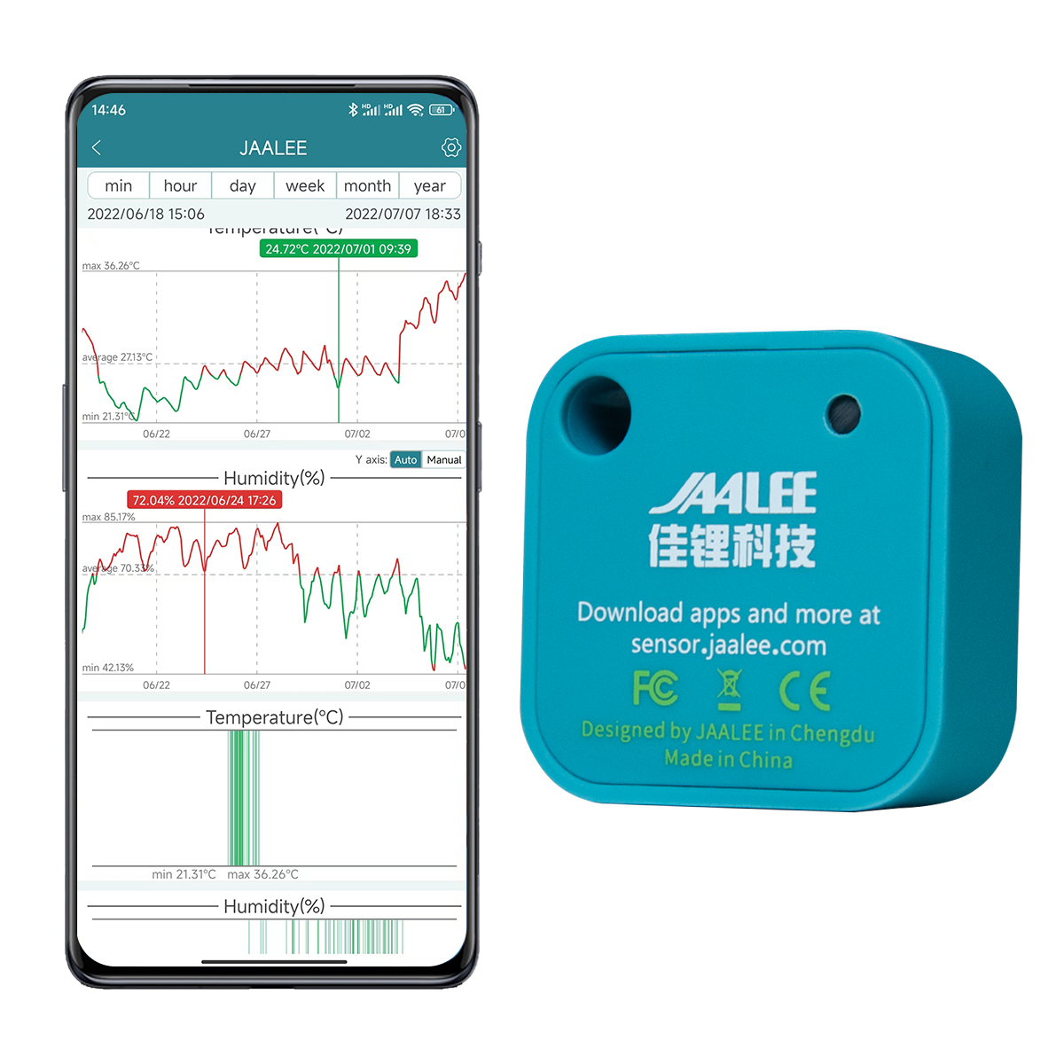 Digital Hygrometer Probe - Jaalee JHT termómetro con Sensor de